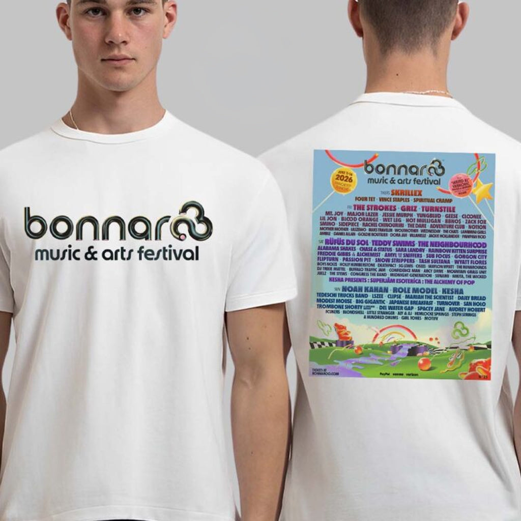 Bonnaroo Music And Arts Festival 2026 Full Lineup In Manchester Tennessee On June 11 12 13 14 2026 T-Shirt - Roseregae