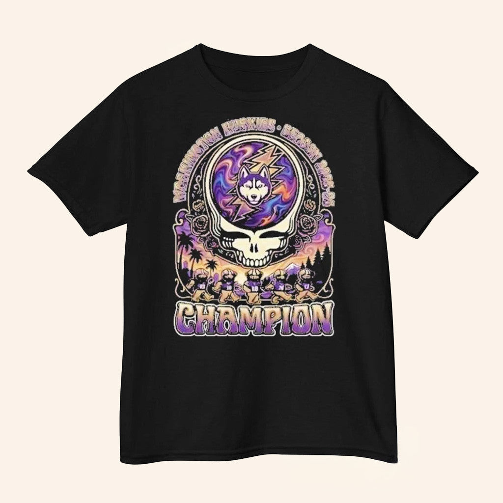 Bucked Up La Bowl Hosted By Gronk Ncaa College Football Season 2025 26 Washington Huskies X Grateful Dead Skull T Shirts - Roseregae
