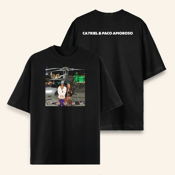 CA7RIEL And Paco Amoroso Merch Top Of The Hills Black T-Shirt Gifts For Hip Hop Fans - Roseregae