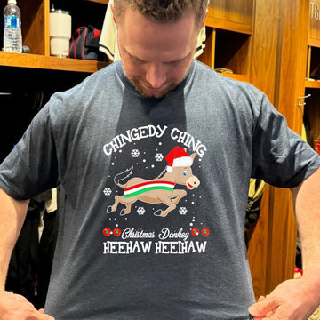 Chingedy Ching The Italian Christmas Donkey Heehaw T Shirt - Roseregae