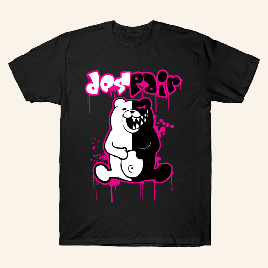Danganronpa Merch Monokuma Despair Black T-Shirt Unique Gifts For Husband - Roseregae