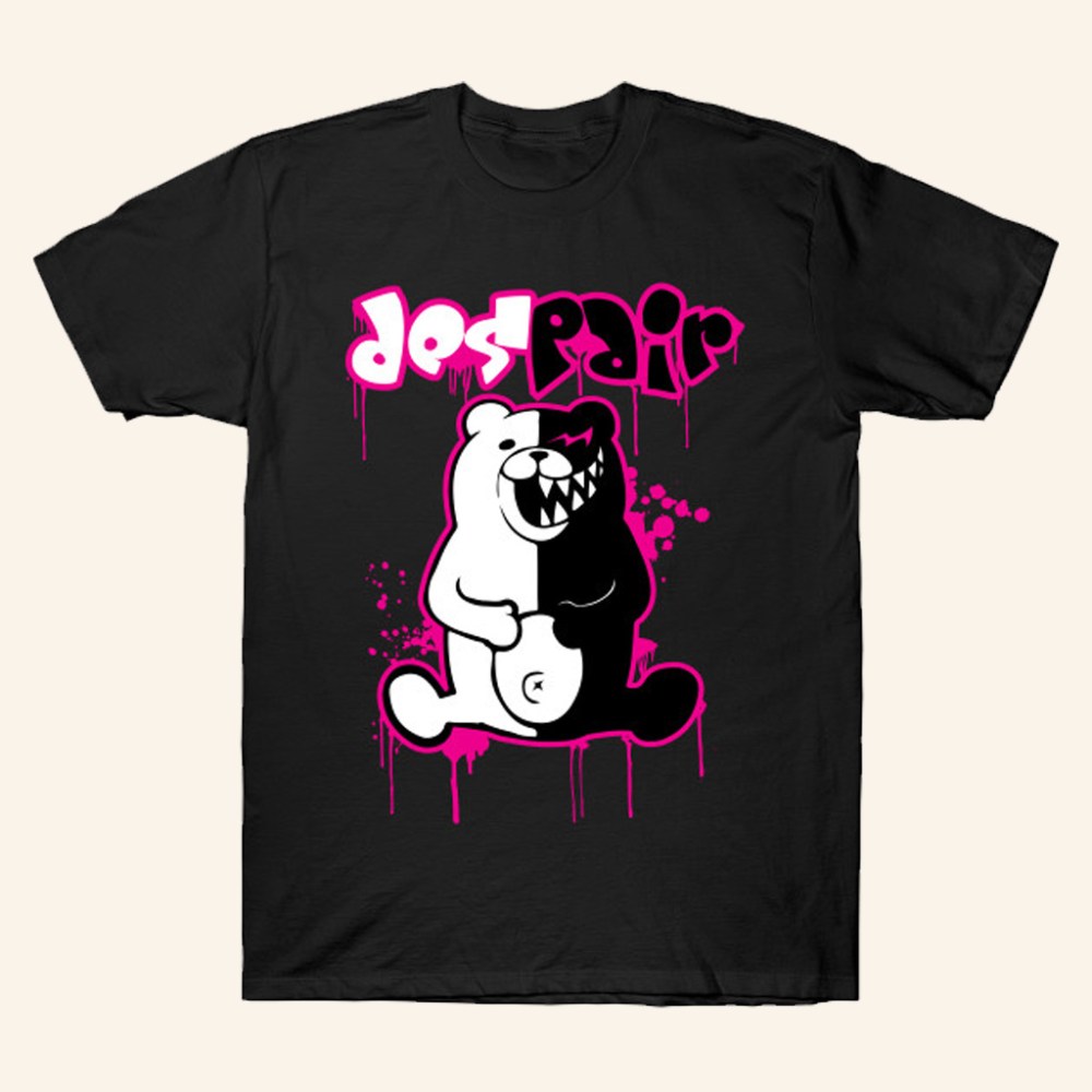 Danganronpa Merch Monokuma Despair Black T-Shirt Unique Gifts For Husband - Roseregae