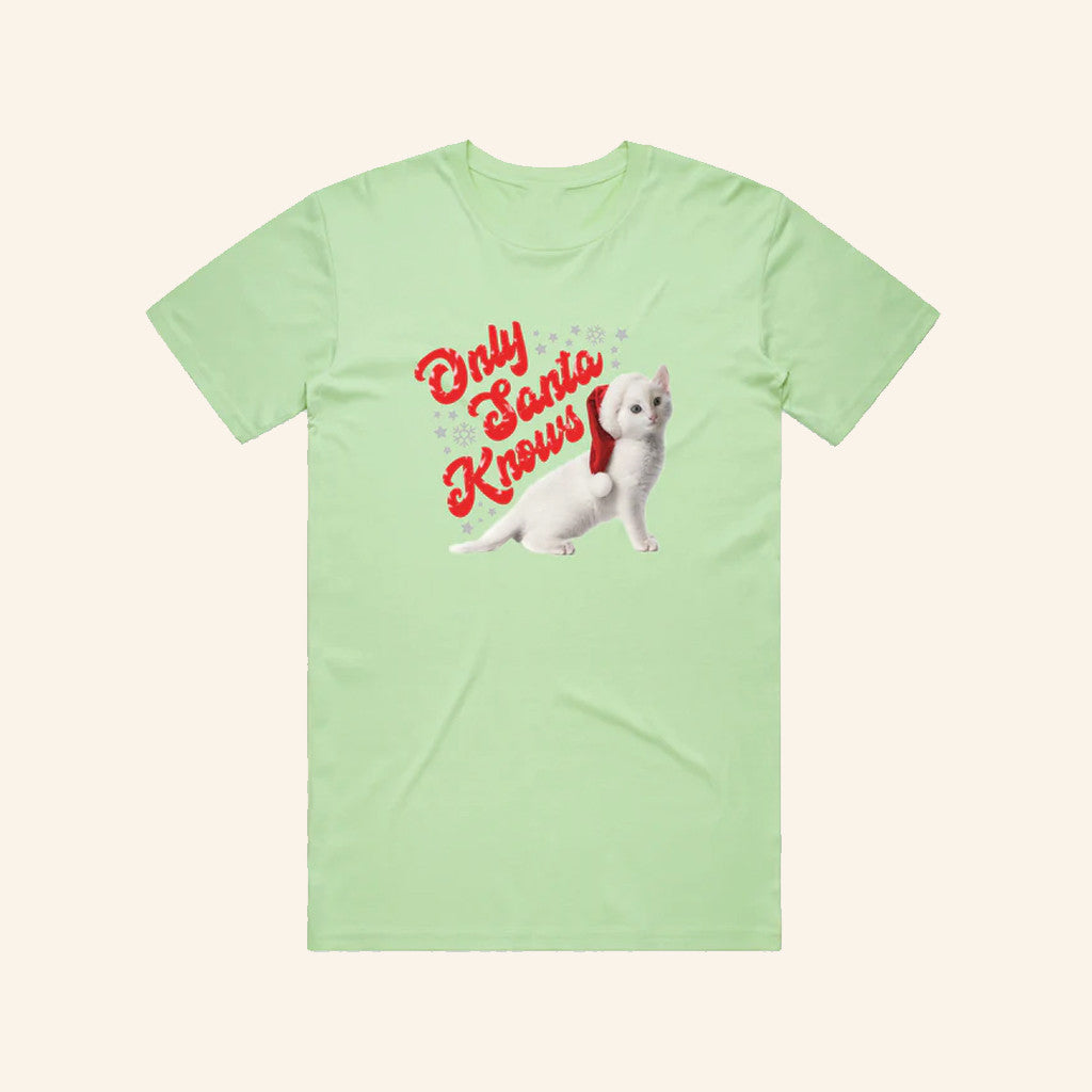 Delta Goodrem Merch Only Santa Knows Cat T-Shirt Christmas Present For Her - Roseregae