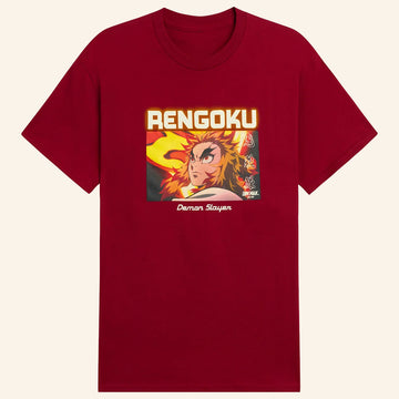 Dim Mak x Demon Slayer Merch Neon Lights Rengoku T-Shirt Cool Gifts For Anime Fans - Roseregae