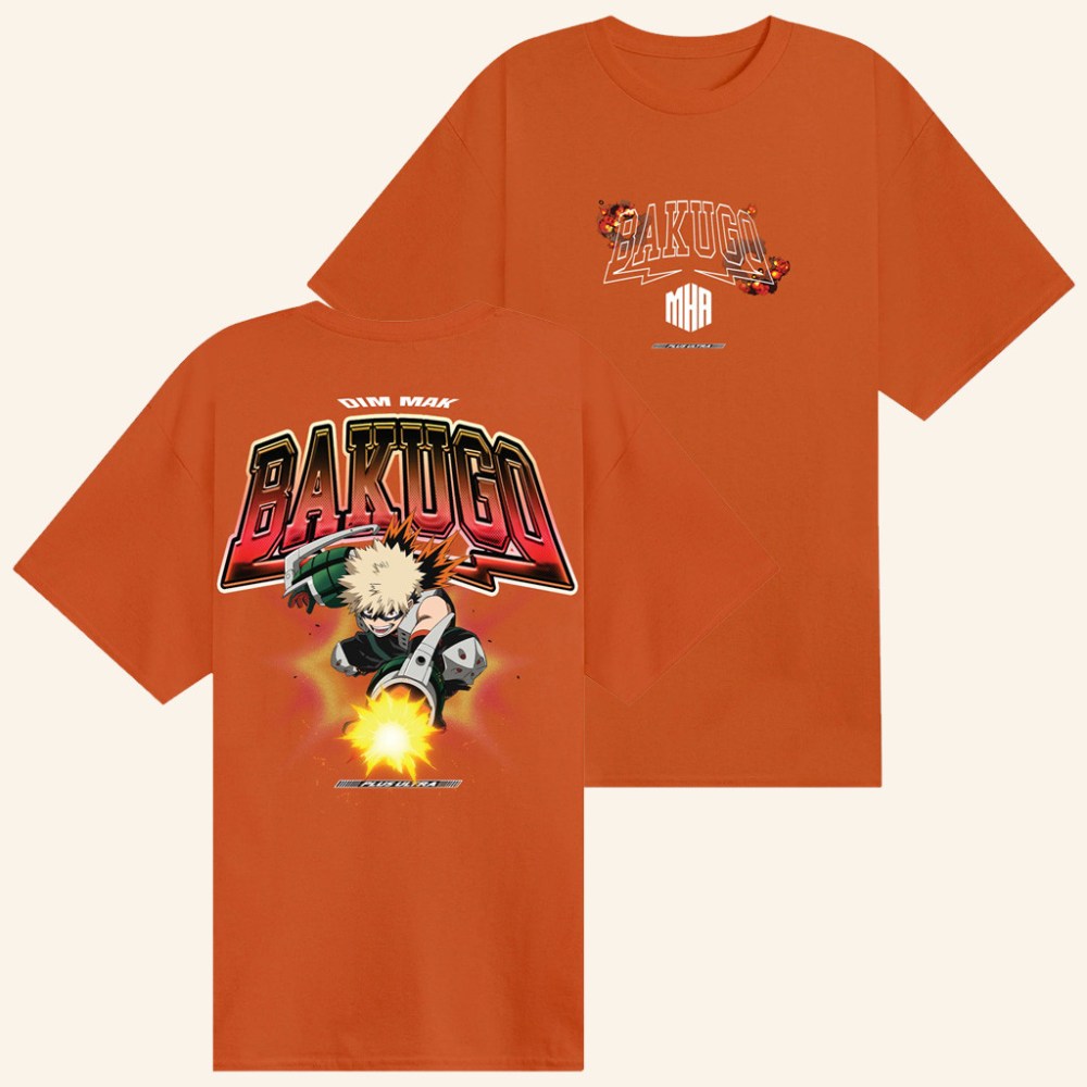 Dim Mak x My Hero Academia Merch Bakugo T-Shirt Birthday Presents For Boyfriend - Roseregae