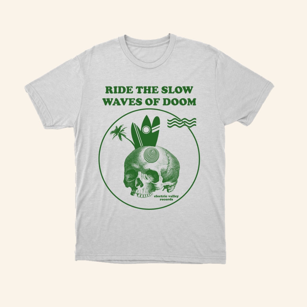 Electric Valley Records Merch Waves Of Doom White T-Shirt Music Related Gifts For Guys - Roseregae