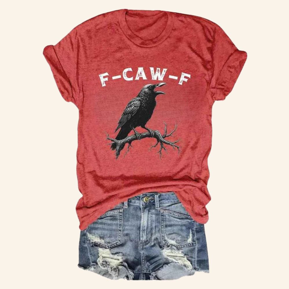 F Caw F Shirt Funny Black Crow T-Shirt Gifts For Women's - Roseregae