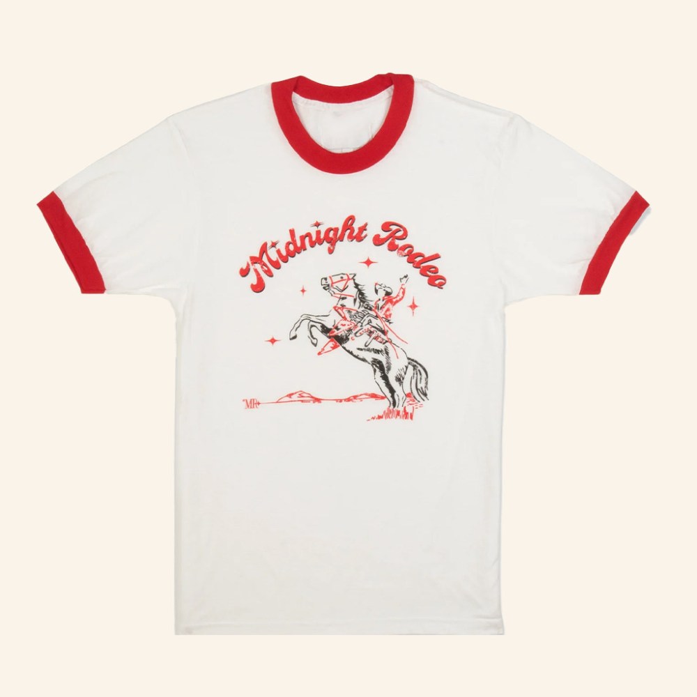 Fashion Moves Forward Merch Midnight Rodeo Bucking Bronco Ringer T-Shirt Present For Friend - Roseregae