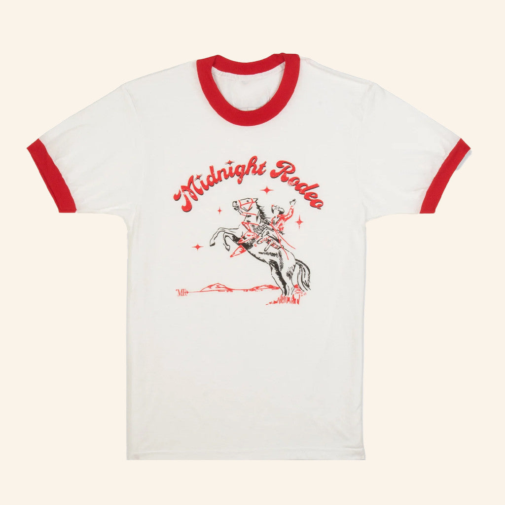 Fashion Moves Forward Merch Midnight Rodeo Bucking Bronco Ringer T-Shirt Present For Friend - Roseregae