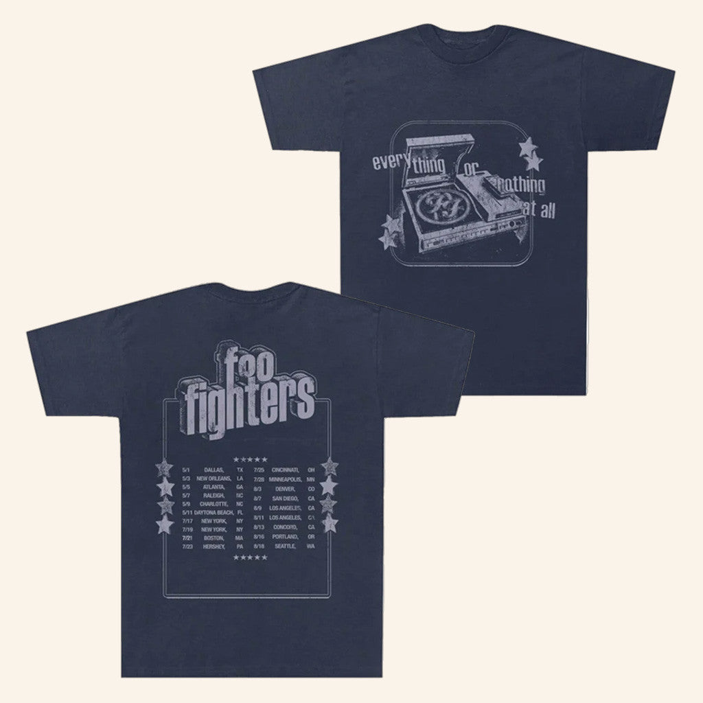 Foo Fighters Merch Record Player T-Shirt Gifts For Rock Music Lovers - Roseregae