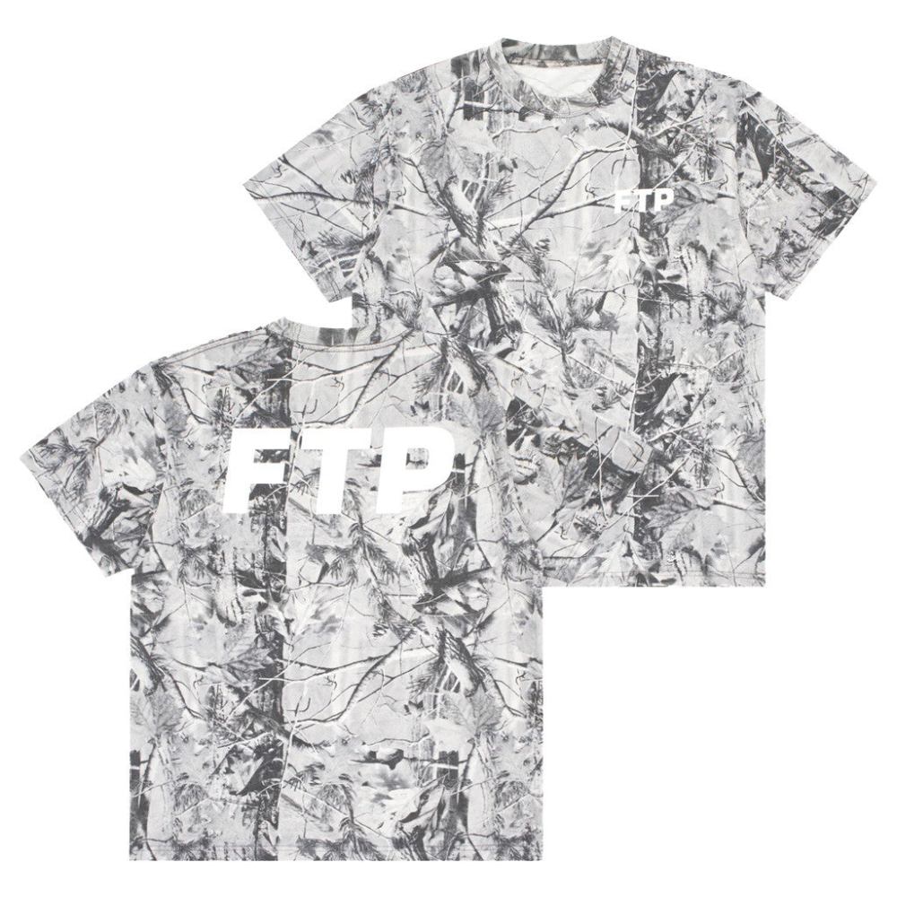 FTP Merch Gray Tree Camo Logo T-Shirt Fthepopulation Merch Gifts For Him - Lily Birch Market