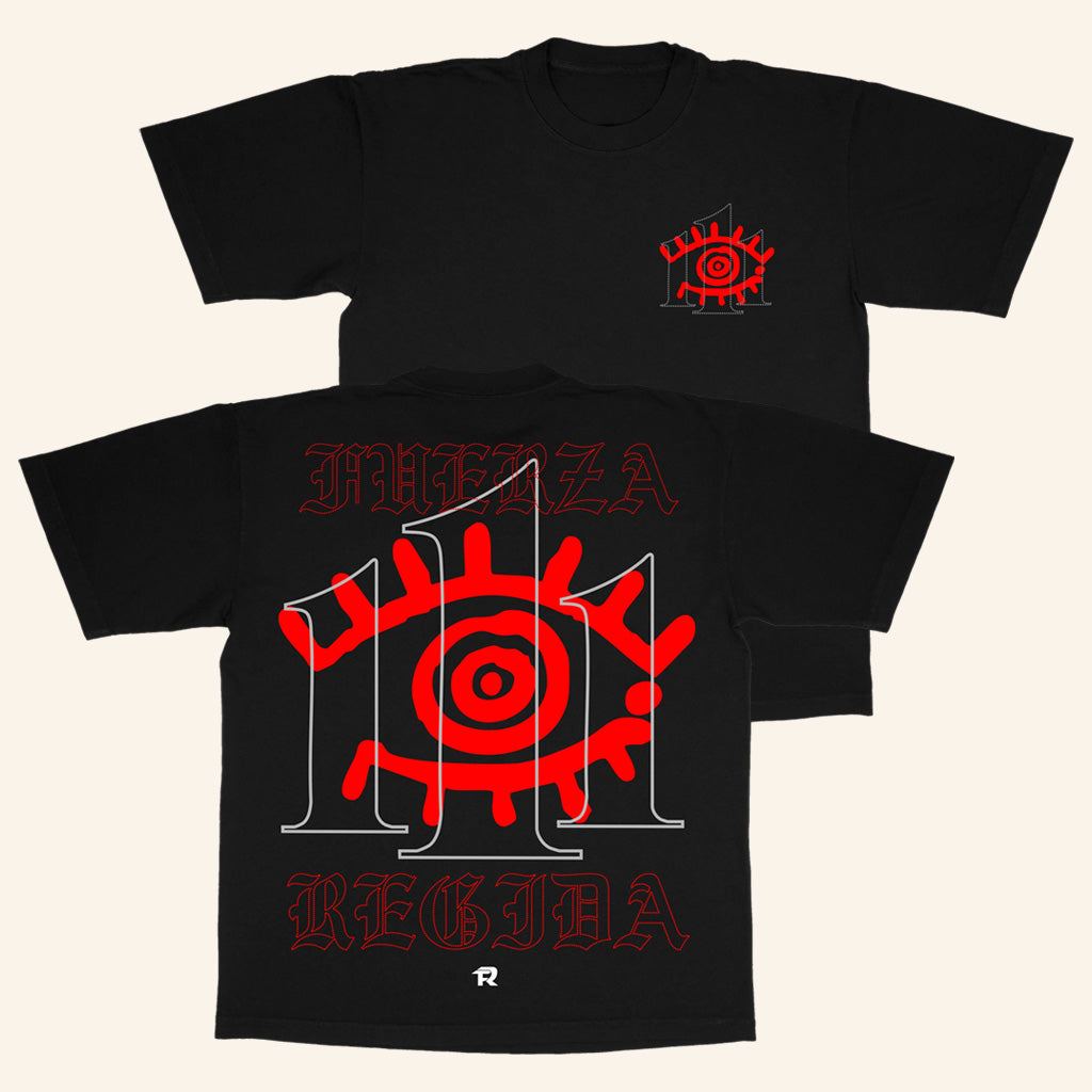Fuerza Regida Merch 111XPANTIA Black T-Shirt Presents For Music Lovers - Roseregae