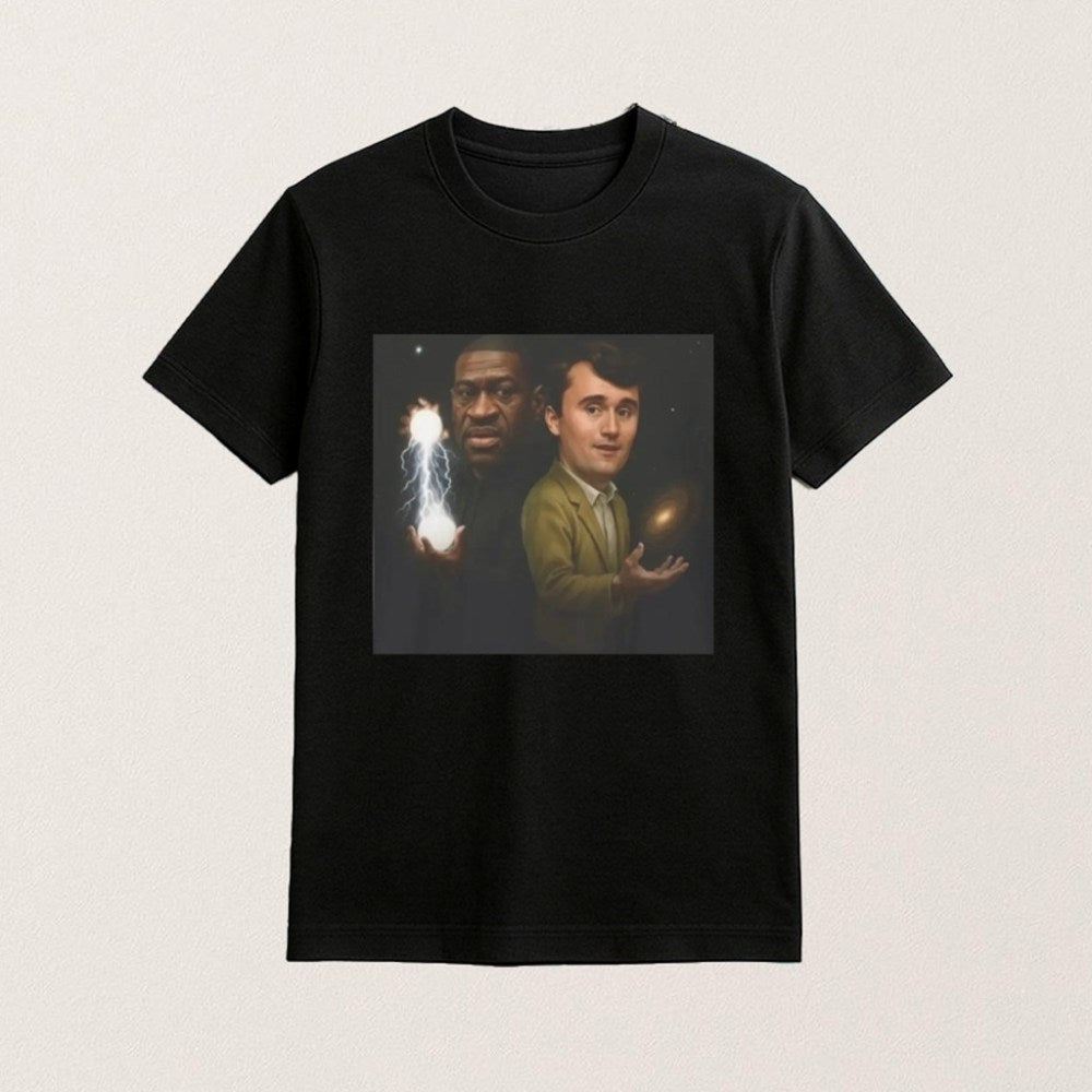 George Floyd And Charlie Kirk Wizard Shirt Funny Political T-Shirt Memorial Gifts - Roseregae