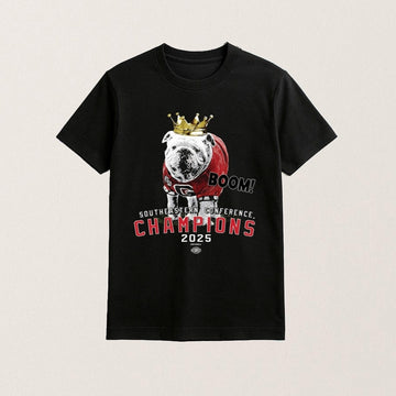 Georgia Football Boom 2025 SEC Championship Shirt UGA The King T-Shirt Gifts For Football Fans - Roseregae