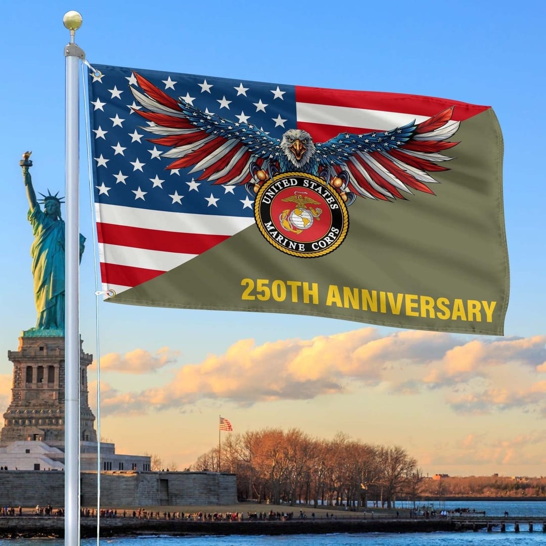 250th Anniversary Marine Corps Flag Gifts For Marine Veteran on Father's Day