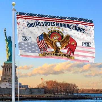 250th Anniversary Marine Corps Flag USMC Father's Day Present for Marine Veteran