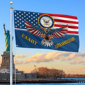 250th Anniversary US Navy Flag Best Father's Day Gift for Navy Veteran