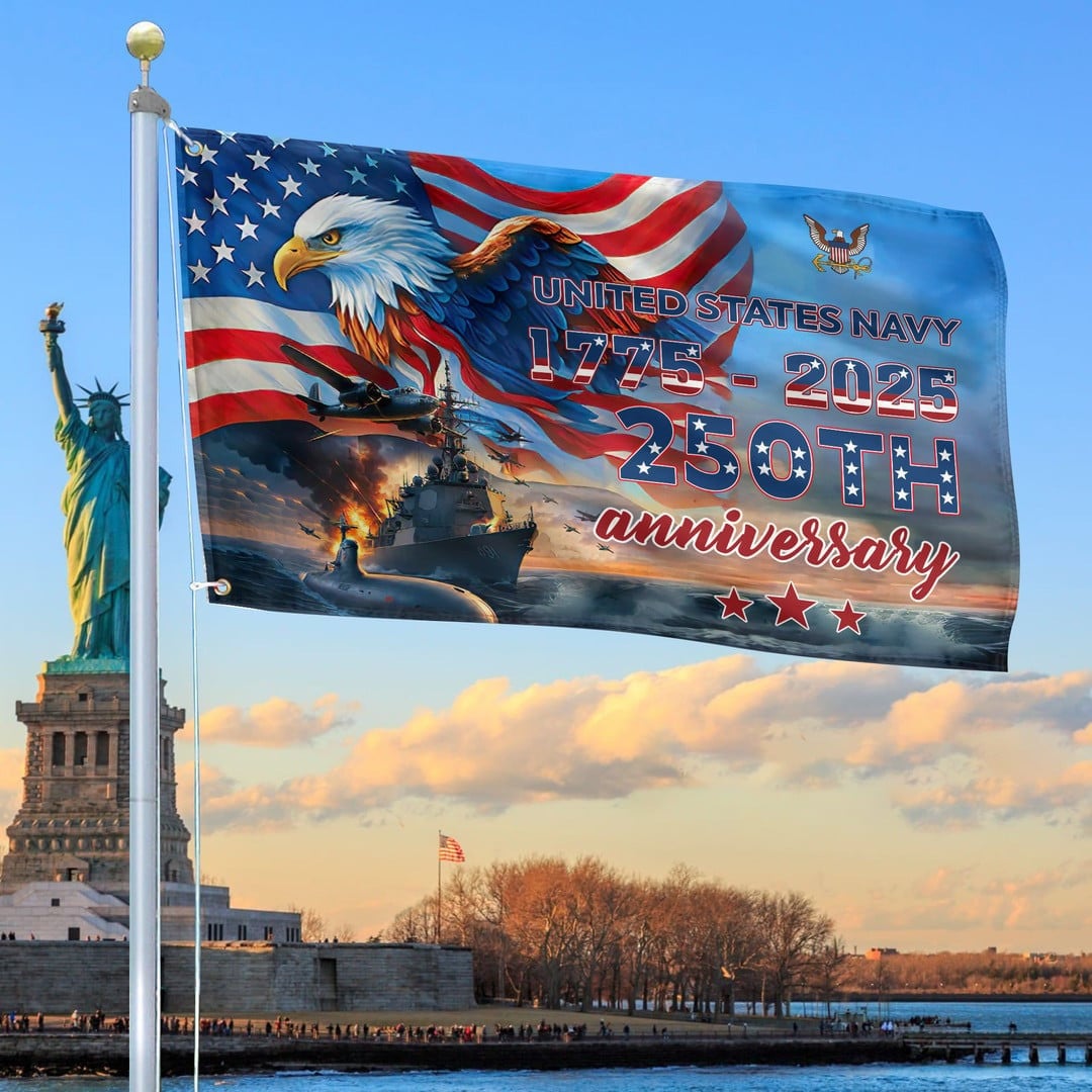 250th Anniversary US Navy Flag Navy Veteran Home Decor Tribute Gift Ideas