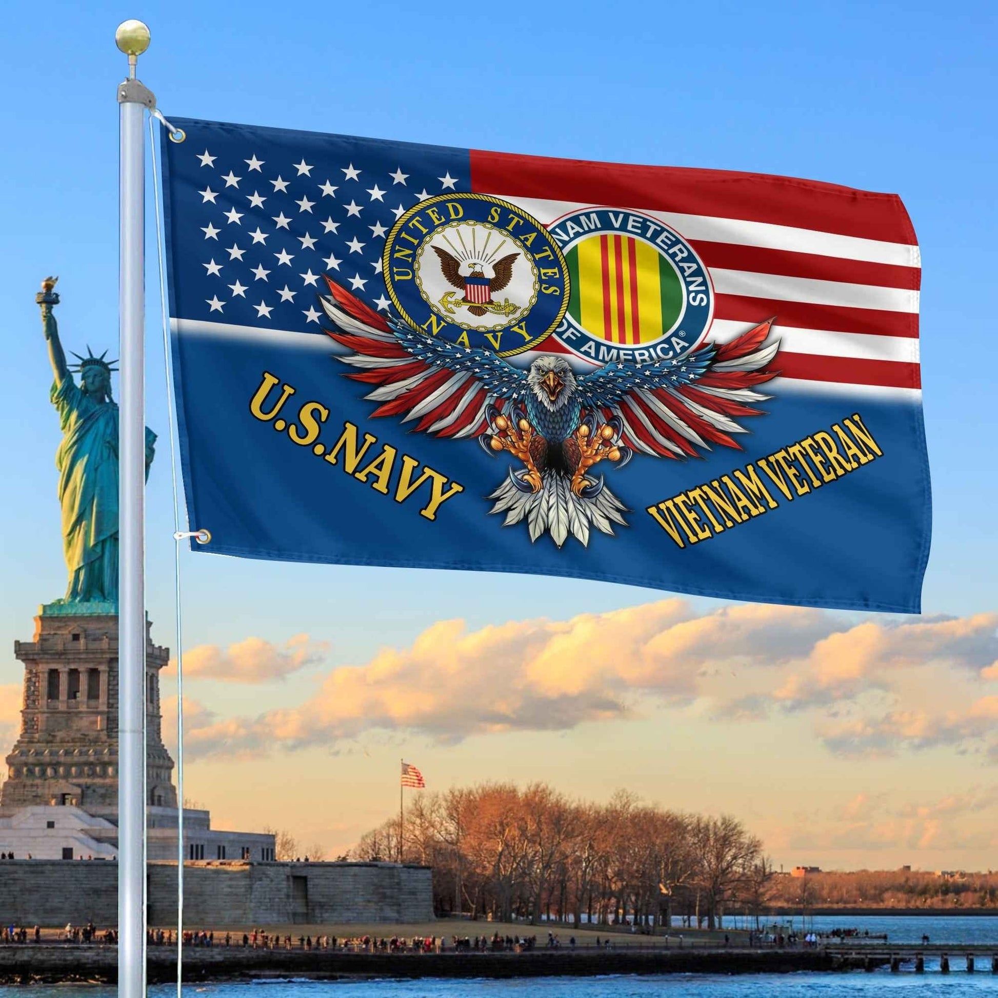 US Navy Vietnam Veteran Flag Best Gifts On Father's Day for Vietnam Veteran