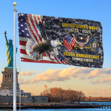 250th Anniversary Navy Flag US Navy Tribute Gift Fourth of July Merch Decor