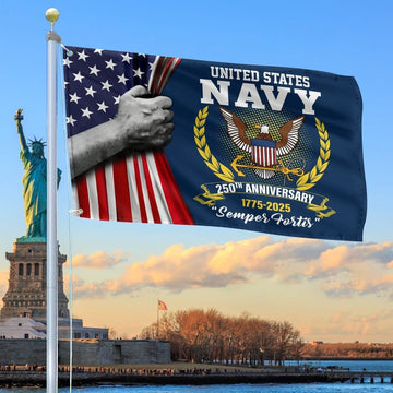 250th Anniversary US Navy Flag Gifts For Navy Veteran Patriotic Home Decor