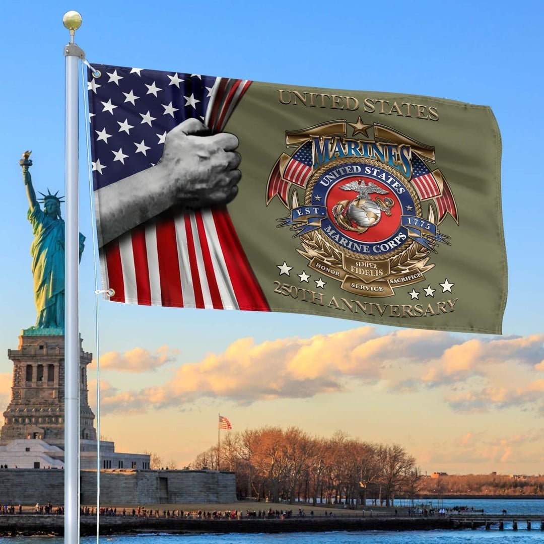 250th Anniversary USMC Flag Tribute Gift Ideas for Marines Veteran Father's Day Merch