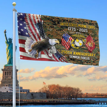 250th Anniversary USMC Flag Tribute Gift for Marine Veteran on Father's Day