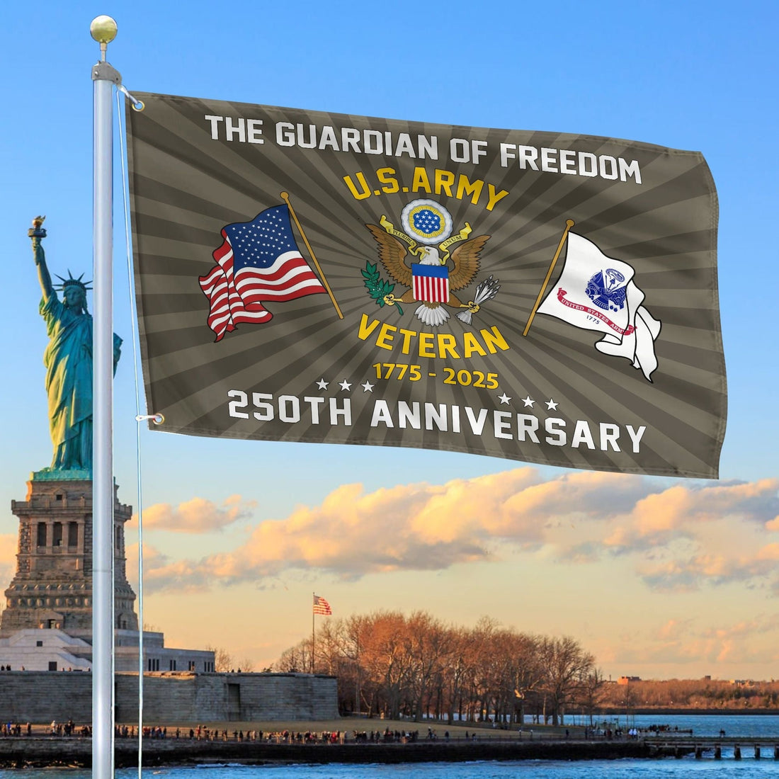 250th Anniversary Of The Army Grommet Flag Gifts For Army Veteran on Fourth of July