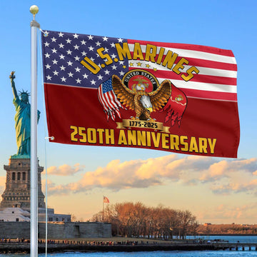 250th Anniversary Marine Corps Flag USMC Tribute Gift Independence Day Merch
