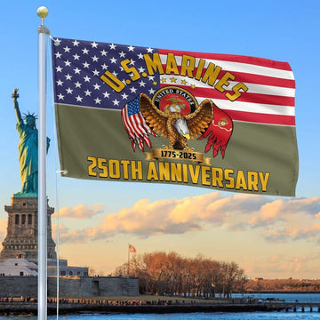 250th Anniversary USMC Flag Patriotic Decor Tribute Gifts For Marine Veteran