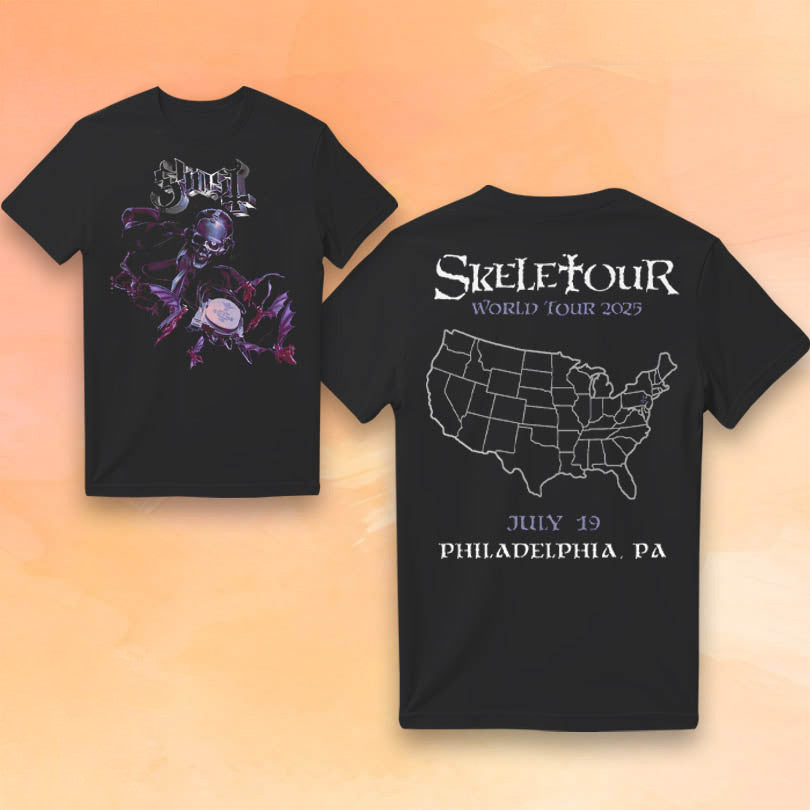 GHOST Merch Skeletour World Tour 2025 T-Shirt Presents For Rock Music Lovers - Roseregae