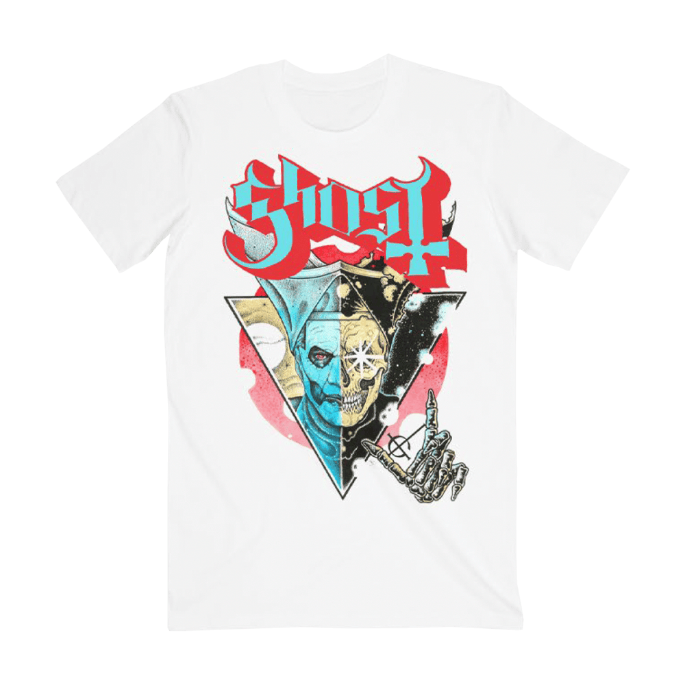 Ghost Merch Store Ghost Band Split Face T-Shirt Gifts For Music Fans Christmas Gift for Him - Roseregae