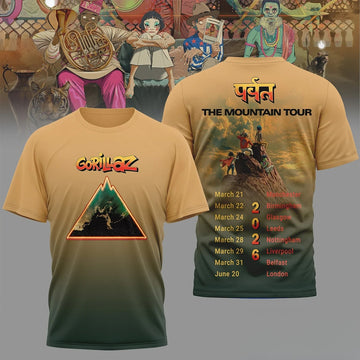 Gorillaz Merch The Mountain Tour 2026 Shirt Best Gifts For Music Lovers - Roseregae
