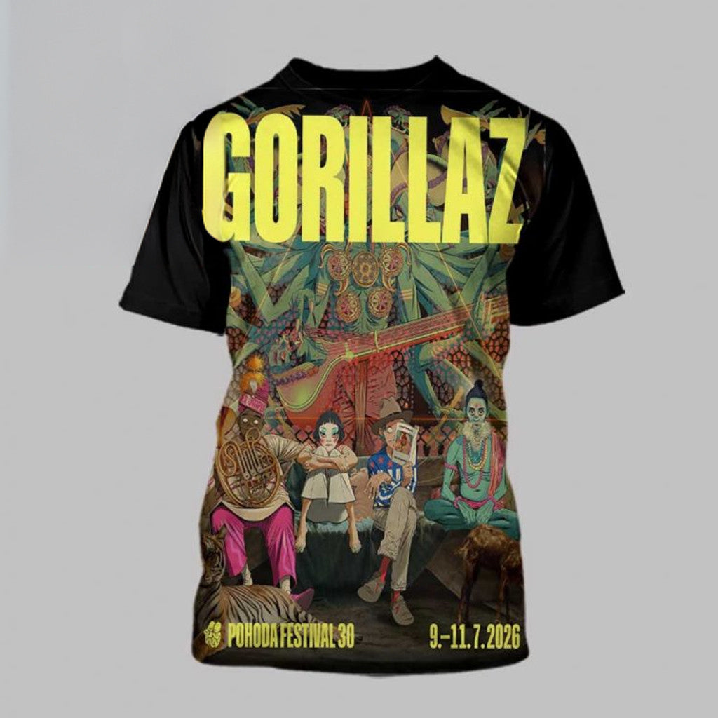 Gorillaz Pohoda Festival 2026 Poster T-Shirt Gorillaz Merch Music Related Gifts For Guys - Roseregae