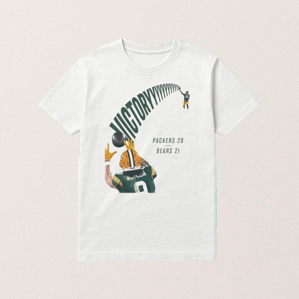 Green Bay Football Victory 28 Bears 21 T-Shirt Gifts For Football Lover - Roseregae