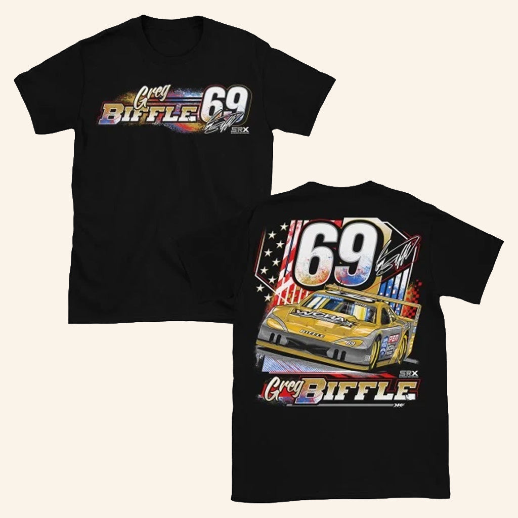 Greg Biffle Merch Greg Biffle 2022 69 SRX Black T-Shirt Best Gifts For Racing Fans - Roseregae