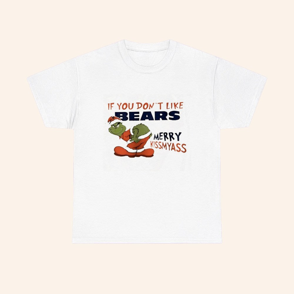 Grinch Santa If You Dont Like Chicago Bears Merry Kissmyass T Shirt - Roseregae