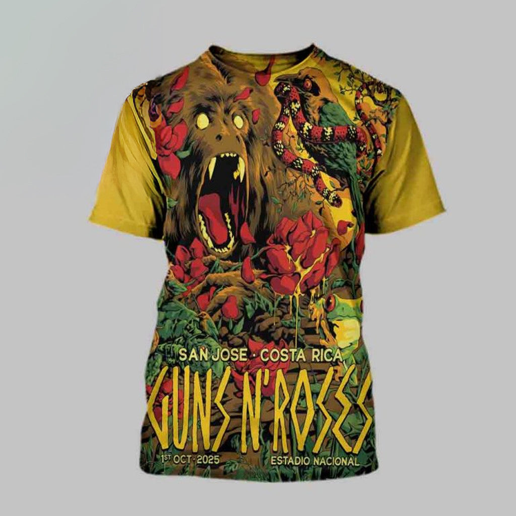 Guns N' Roses Costa Rica 2025 San Jose Estadio Nacional October 1st T-Shirt Guns N' Roses Merch - Roseregae