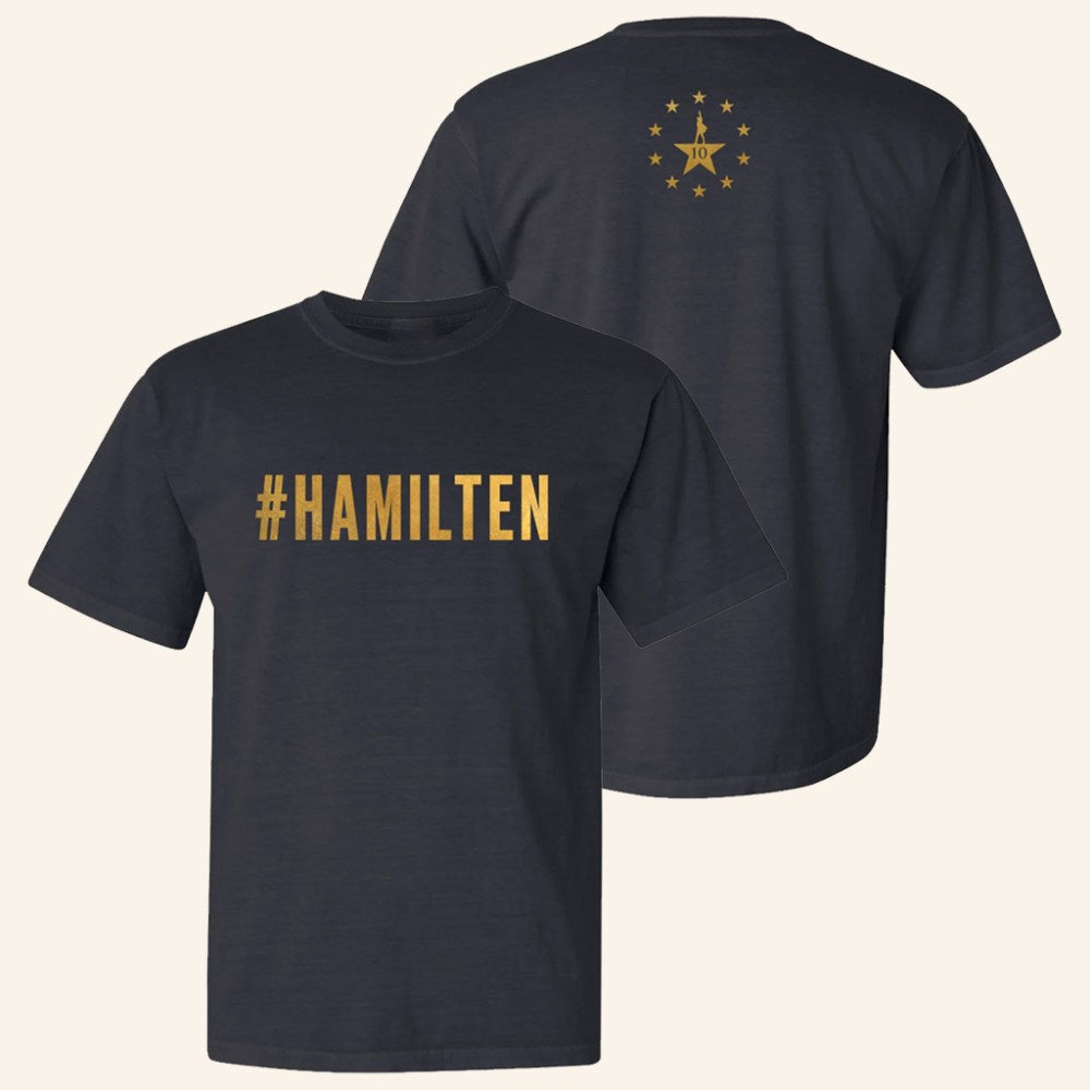 Hamilton Merch Hamilten 10th Anniversary T-Shirt Best Gifts For Music Lovers - Roseregae