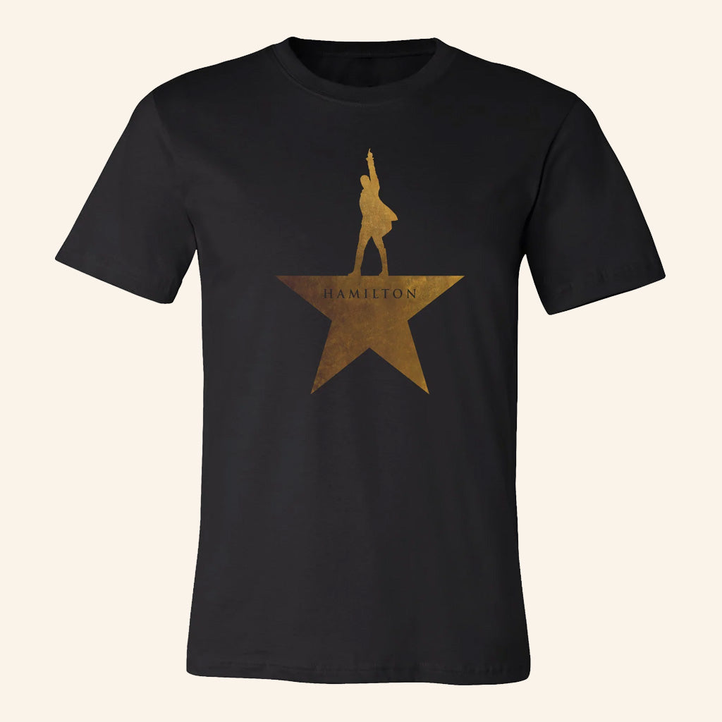 Hamilton Merch Hamilton The Broadway Gold Star T-Shirt Gifts For Music Fans - Roseregae