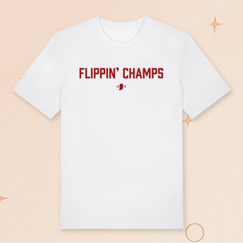 Hoosiers Flippin Champs T-Shirt 2025 Big Ten Football Champions Shirt Gift For Fans - Roseregae