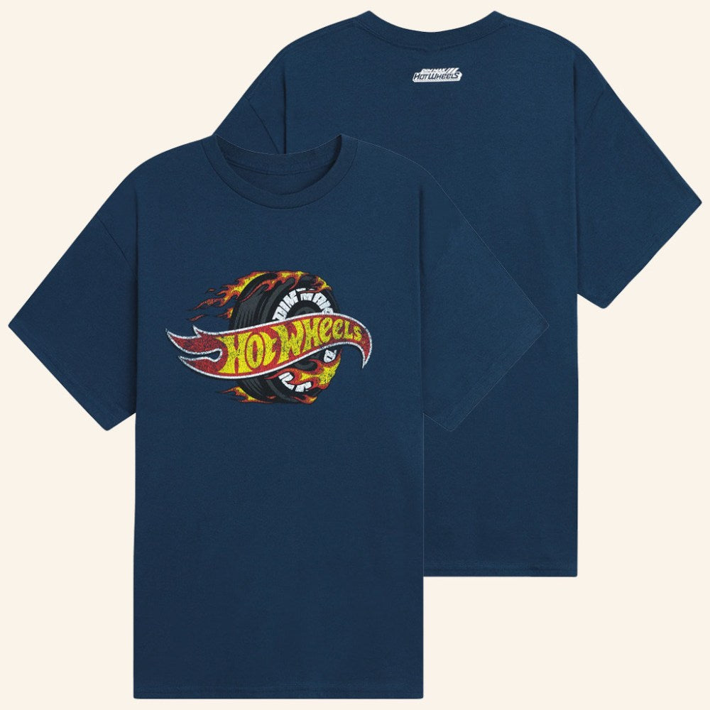 Hot Wheels x Dim Mak Collection Merch Tire On Fire T-Shirt Best Gifts For Car Enthusiasts - Roseregae