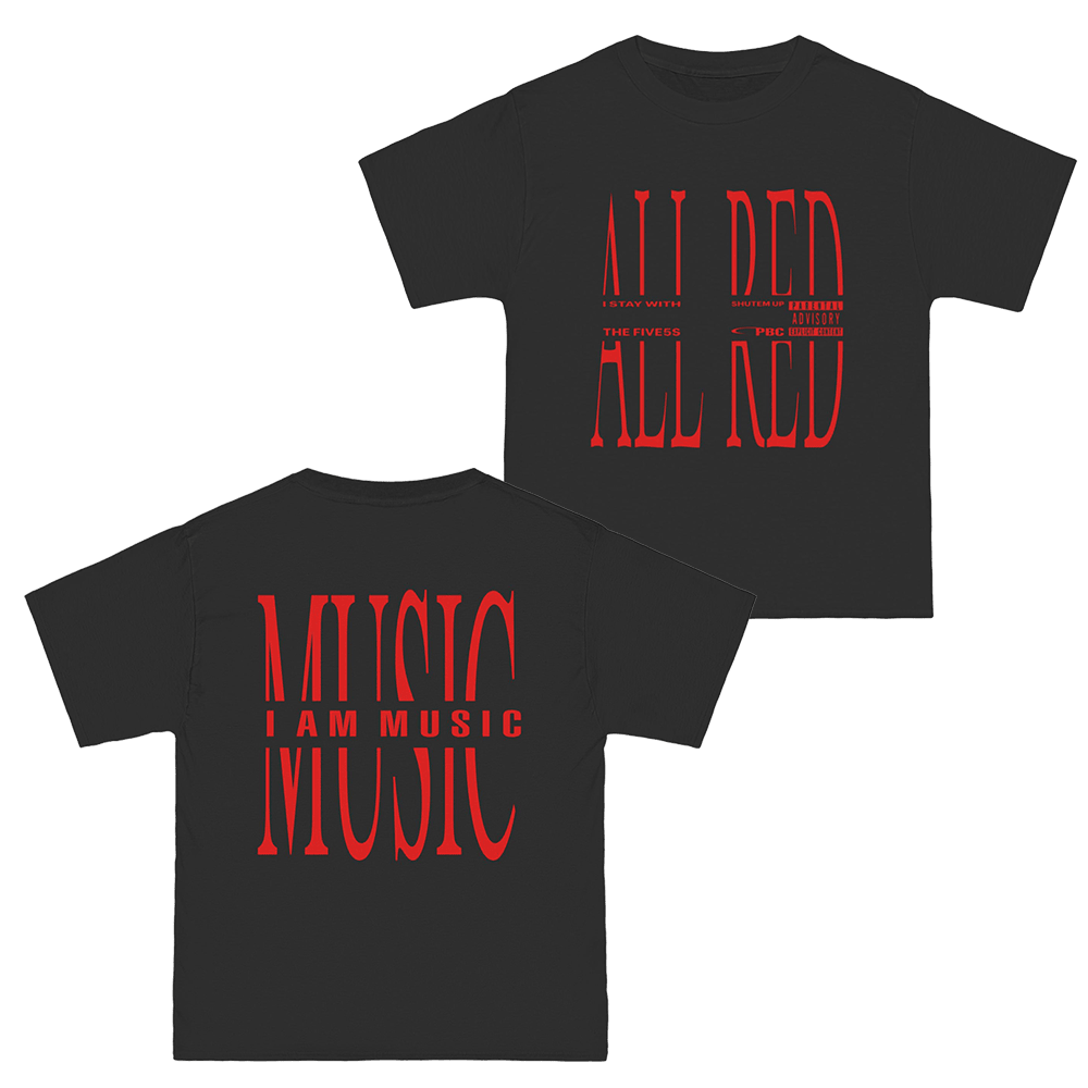 I Am Music Merchandise Playboi Carti All Red T-Shirt Gifts For Rapper Fans - Roseregae