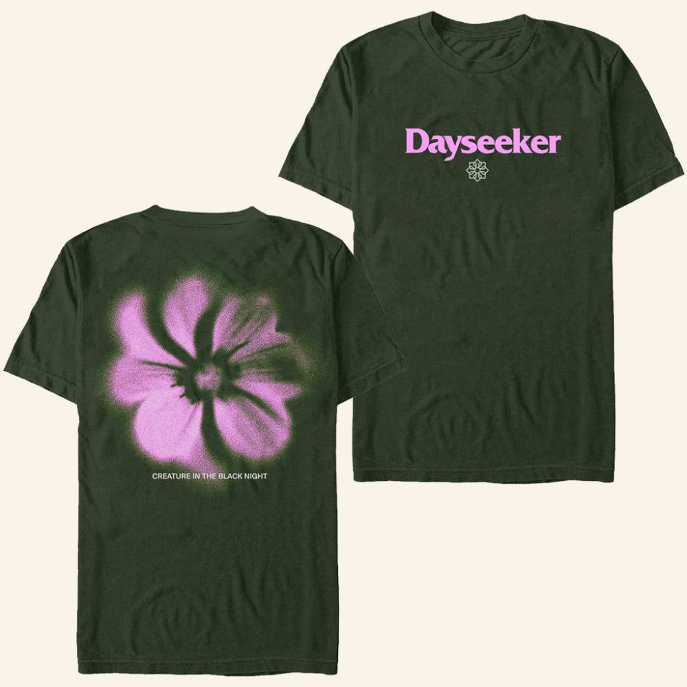Impericon Merch Dayseeker Faded Flower Military Green T-Shirt Wife Gifts - Roseregae