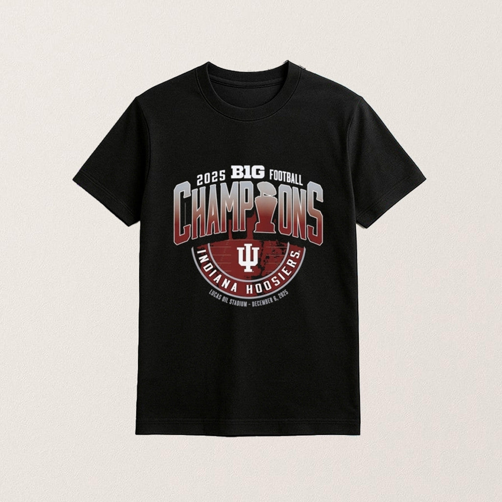 Indiana Football Merch 2025 Big Football Champions T-Shirt Gifts Ideas For Brothers - Roseregae