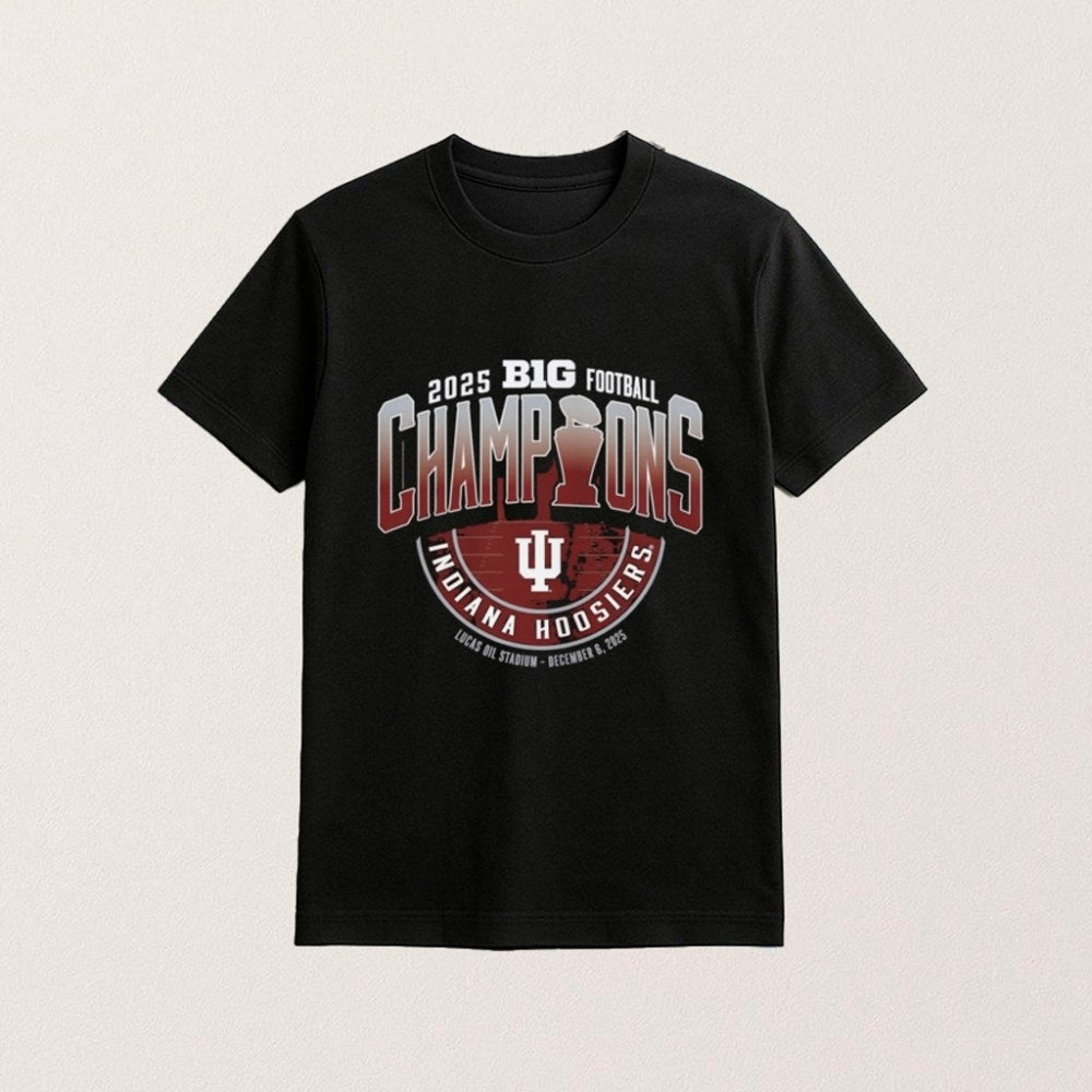 Indiana Football Merch 2025 Big Football Champions T-Shirt Gifts Ideas For Brothers - Roseregae