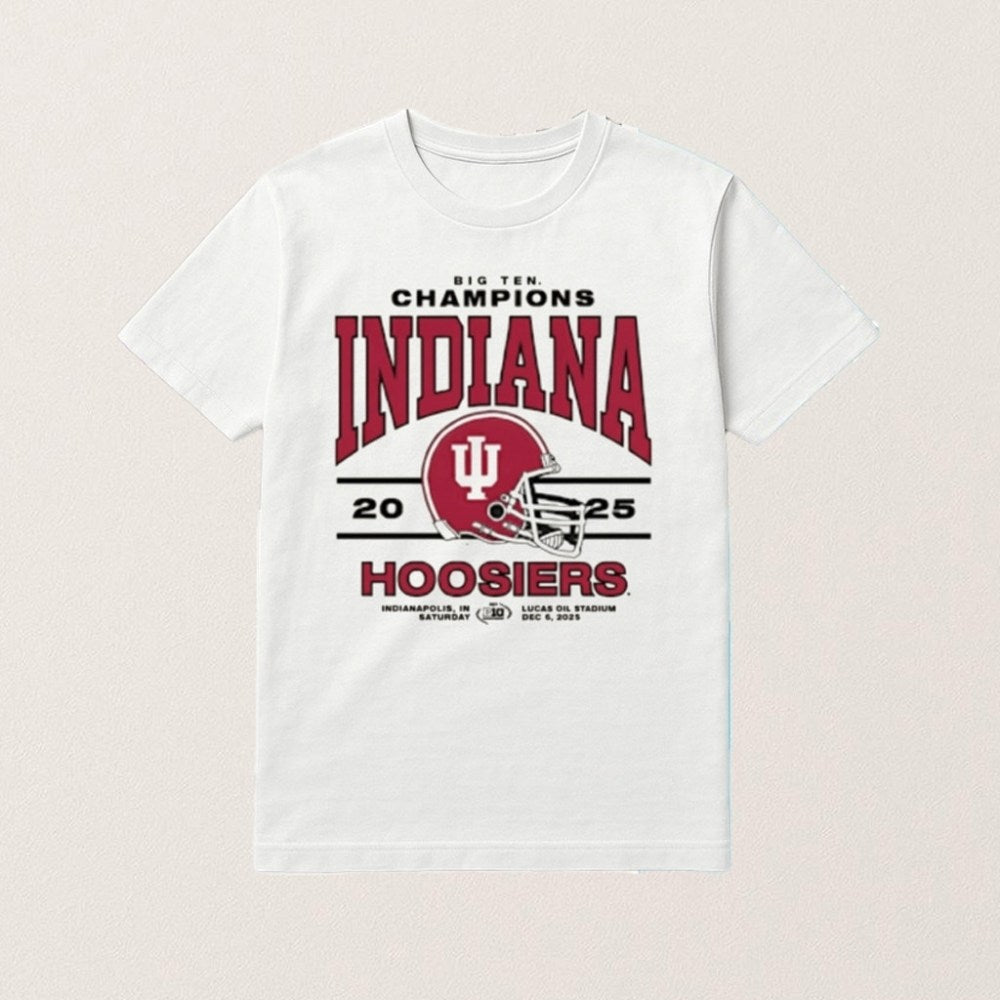 Indiana Football Merch Big Ten Champions 2025 T-Shirt Gifts Ideas For Football Lovers - Roseregae