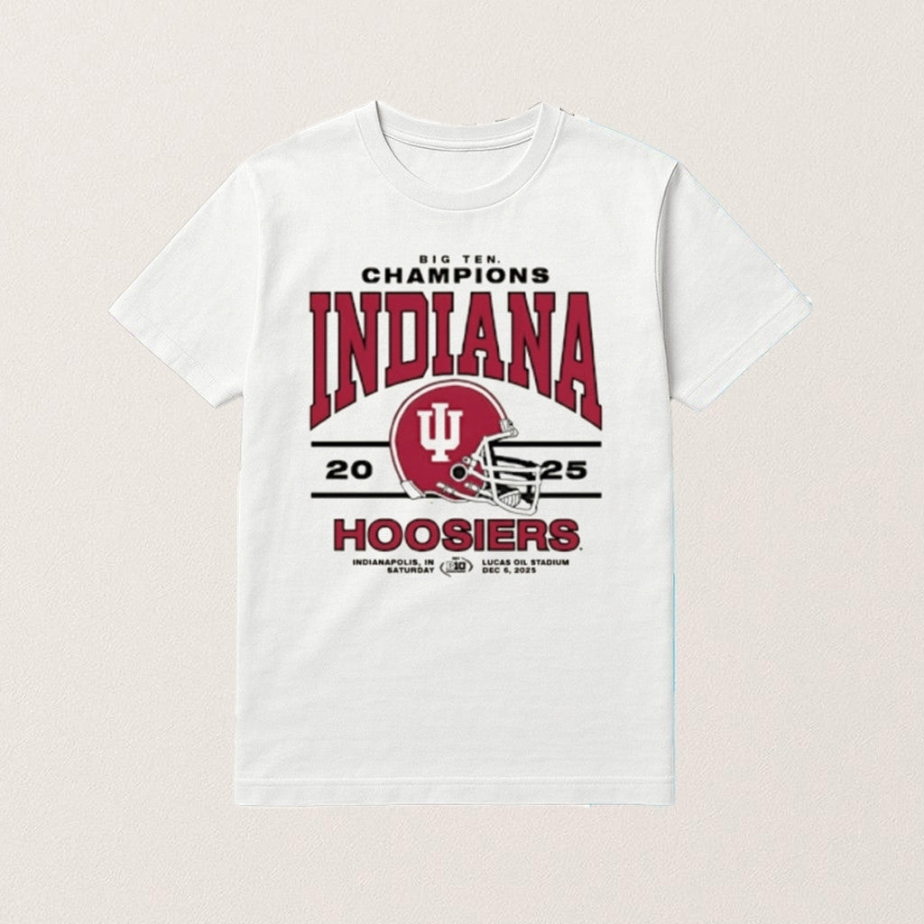 Indiana Football Merch Big Ten Champions 2025 T-Shirt Gifts Ideas For Football Lovers - Roseregae