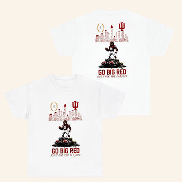 Indiana Football Merch Go Big Red Built For Playoff T-Shirt Gifts For Brothers - Roseregae