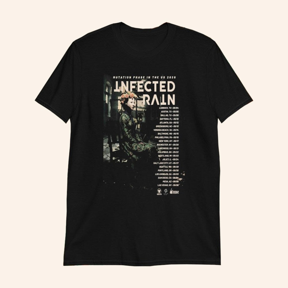 Infected Rain Merch Mutation Phase In The US 2026 Tour T-Shirt Gifts For Music Fans - Roseregae
